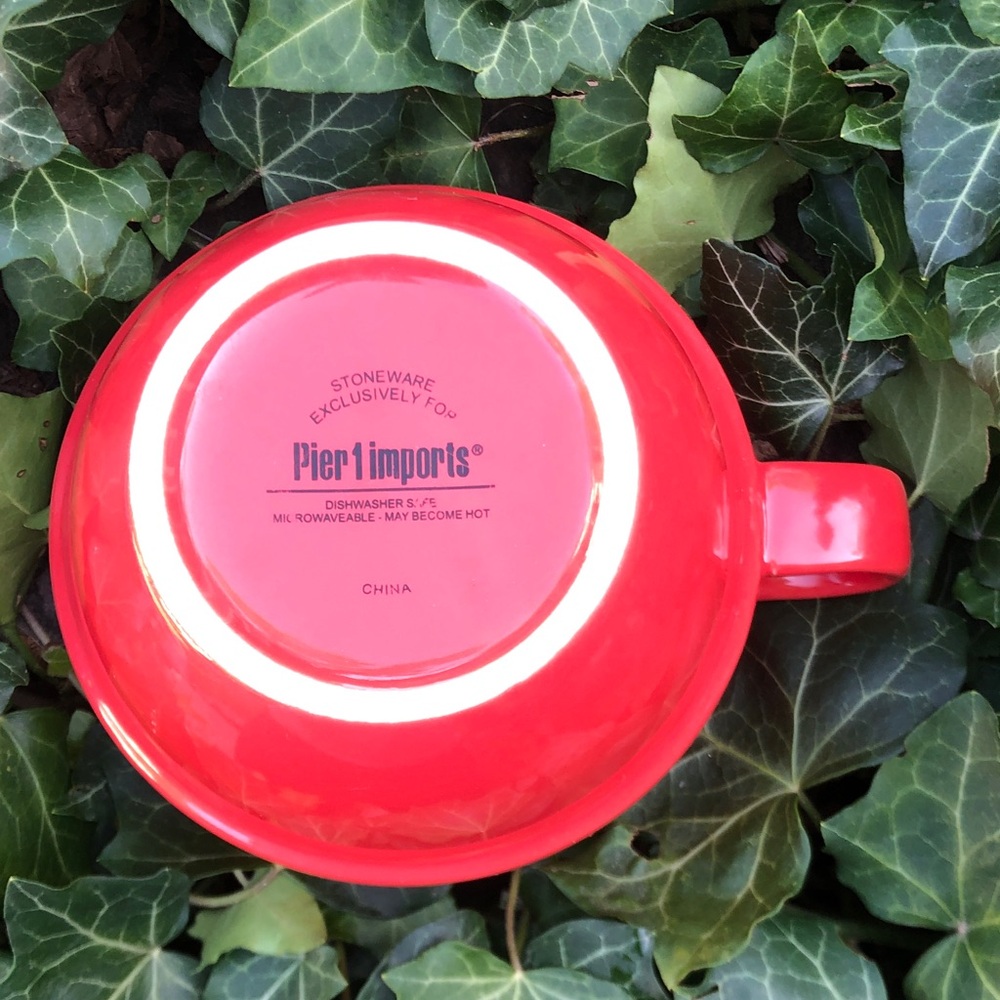 Pier 1 Red Ceramic Stackable Mug - Picture 4 of 4
